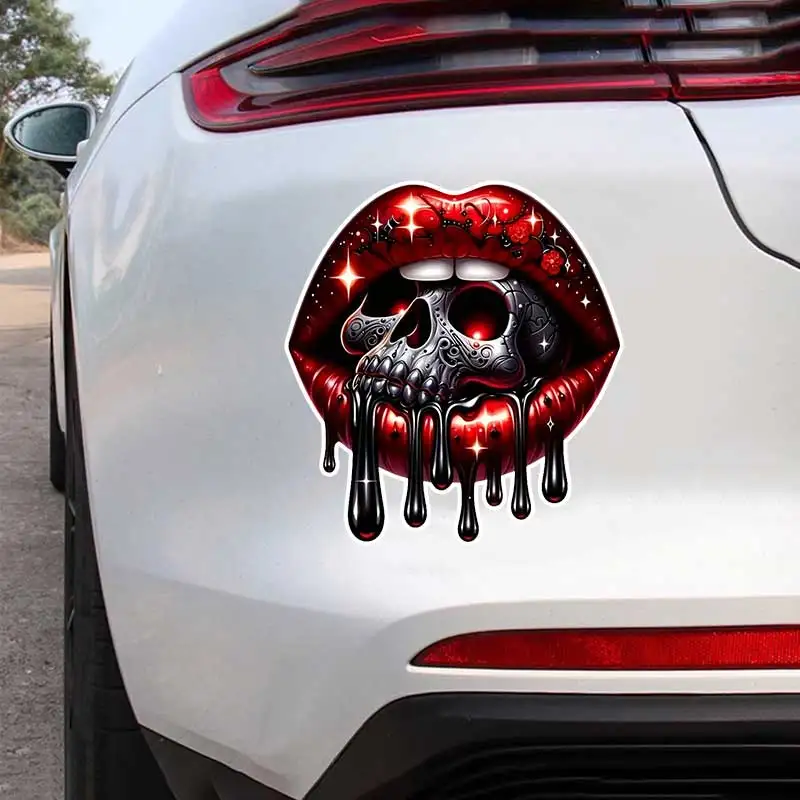

Skull lips Car Sticker Waterproof Vinyl Decal on Bumper Rear Window Laptop Self-adhesive Decal For Car Accessories Y923