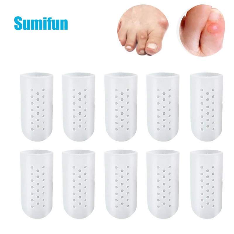 

Sumifun 2Pcs Silicone Toe Caps Anti-Friction Breathable Prevents Blisters Toe Caps Cover Protectors Foot Care Toe Protector