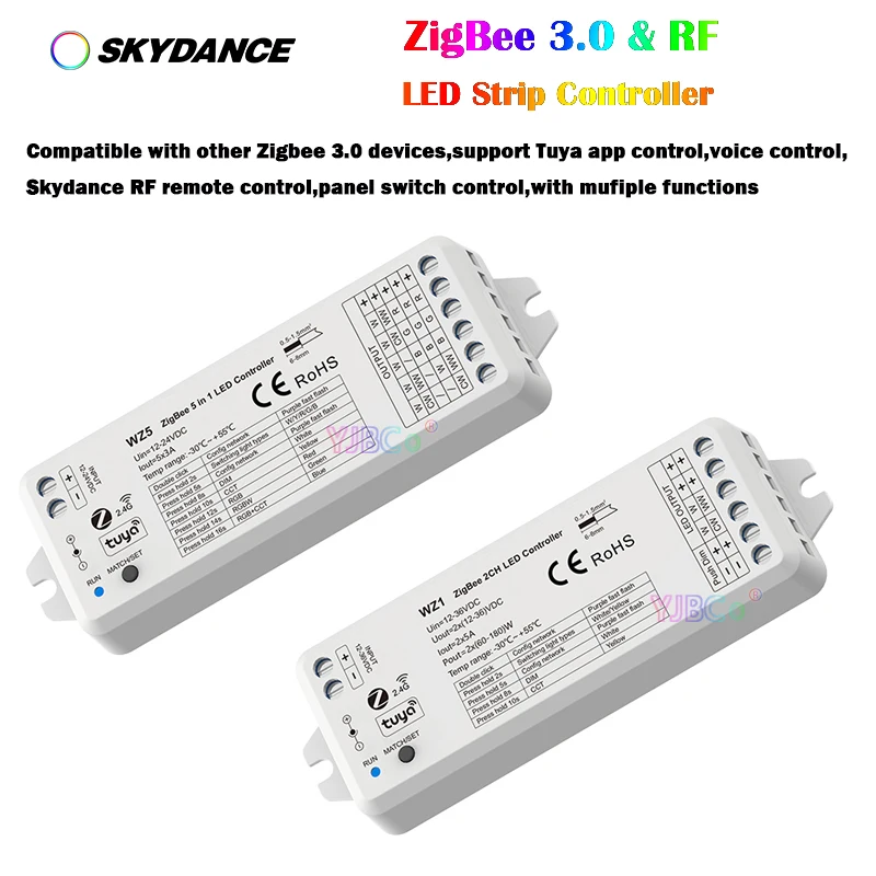 

Лампа Skydance ZigBee 3,0 WZ5 5CH * 3A, одноцветная RGB RGBW RGBCCT 5 в 1, фотоконтроллер WZ1 2CH * 5A, затемнение CCT RF Диммер 12В-24В