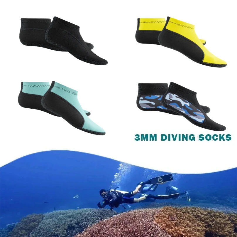 

3mm Adult Deep Diving Snorkeling Socks Men Diving Socks Swimming Warm Anti Cutting and Wear Resistant Beach Socks Diving Shoes