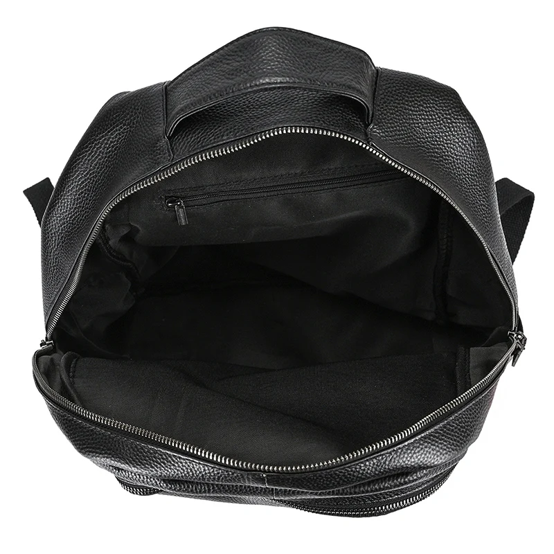 Imagem -05 - Mochila de Couro para Homens Bolsa de Viagem Masculina Mochila Escolar para Homem Bagpack Preto 15 Polegadas Bolsa para Laptop Alta Qualidade