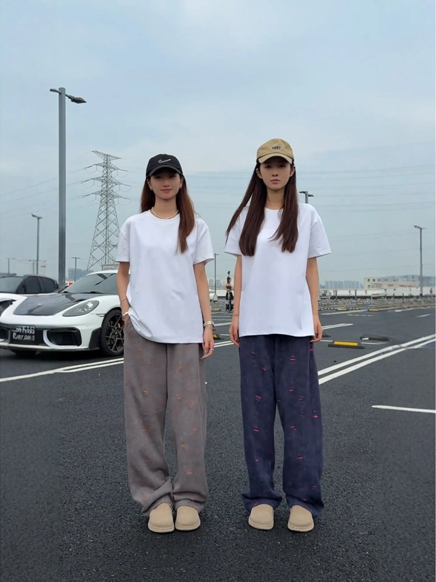 

Мужские повседневные брюки American Sle: весна-осень, свободный крой, прямые штанины, с перфорацией, цветной принт, спортивные штаны