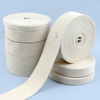 5M 10-50mm Beige Cotton Webbing Tape Bag Canvas Ribbon Strap Dog Harness Clothes Belt Sling Sewing Bias Luggage Binding Band