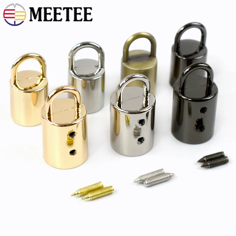 5/10/20Pcs Meetee 11/14mm Bag Metal Buckle Handbag Tassel Cap Clasp Hook Strap Tail Clip Clamp Connector Hanger Rope Cord Lock