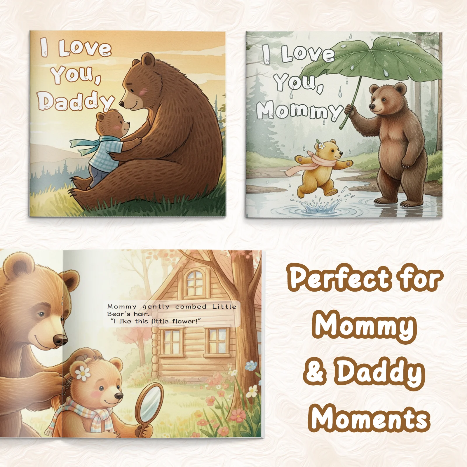 Kids Family Love Picture Book, I Love Dad and I Love Mom, Preschool Parent-child Reading Emotional Education Book