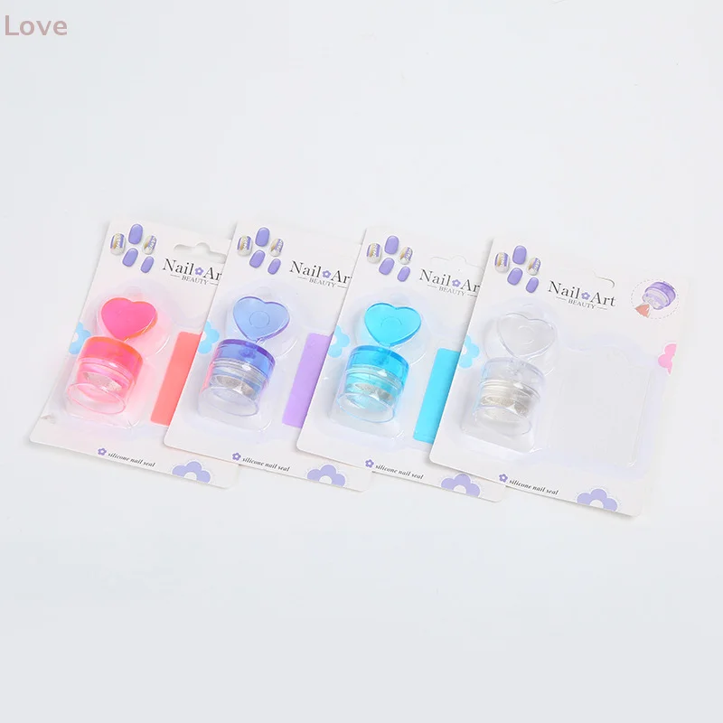 [L&P] ختم أظافر على شكل قلب مع مكشطة هلام سيليكون رئيس ختم لطباعة الأظافر الفرنسية مسمار الفن ختم لوحة مانيكير