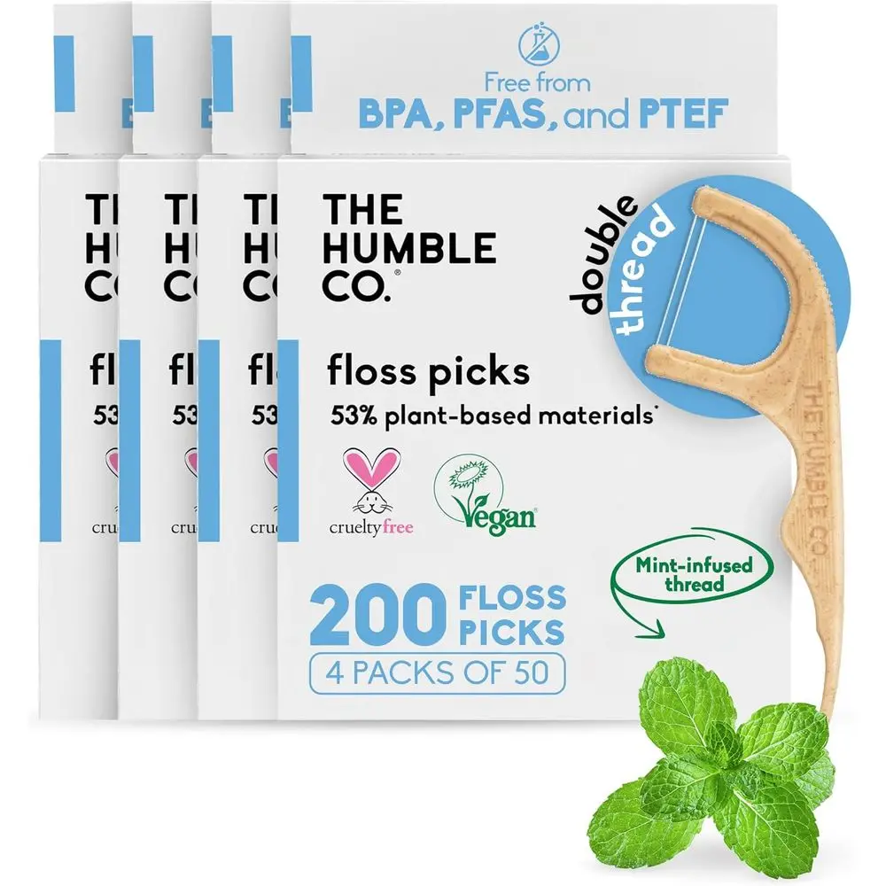 

Mint Flavored Double Threaded Toothpicks, 200 Pack for Interdental Care