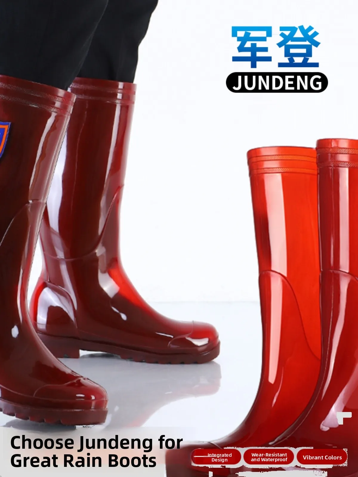 

Мужские резиновые сапоги с высокой трубкой и подкладкой Qui-Dry No Thi Bot, износостойкие водонепроницаемые маслостойкие резиновые сапоги