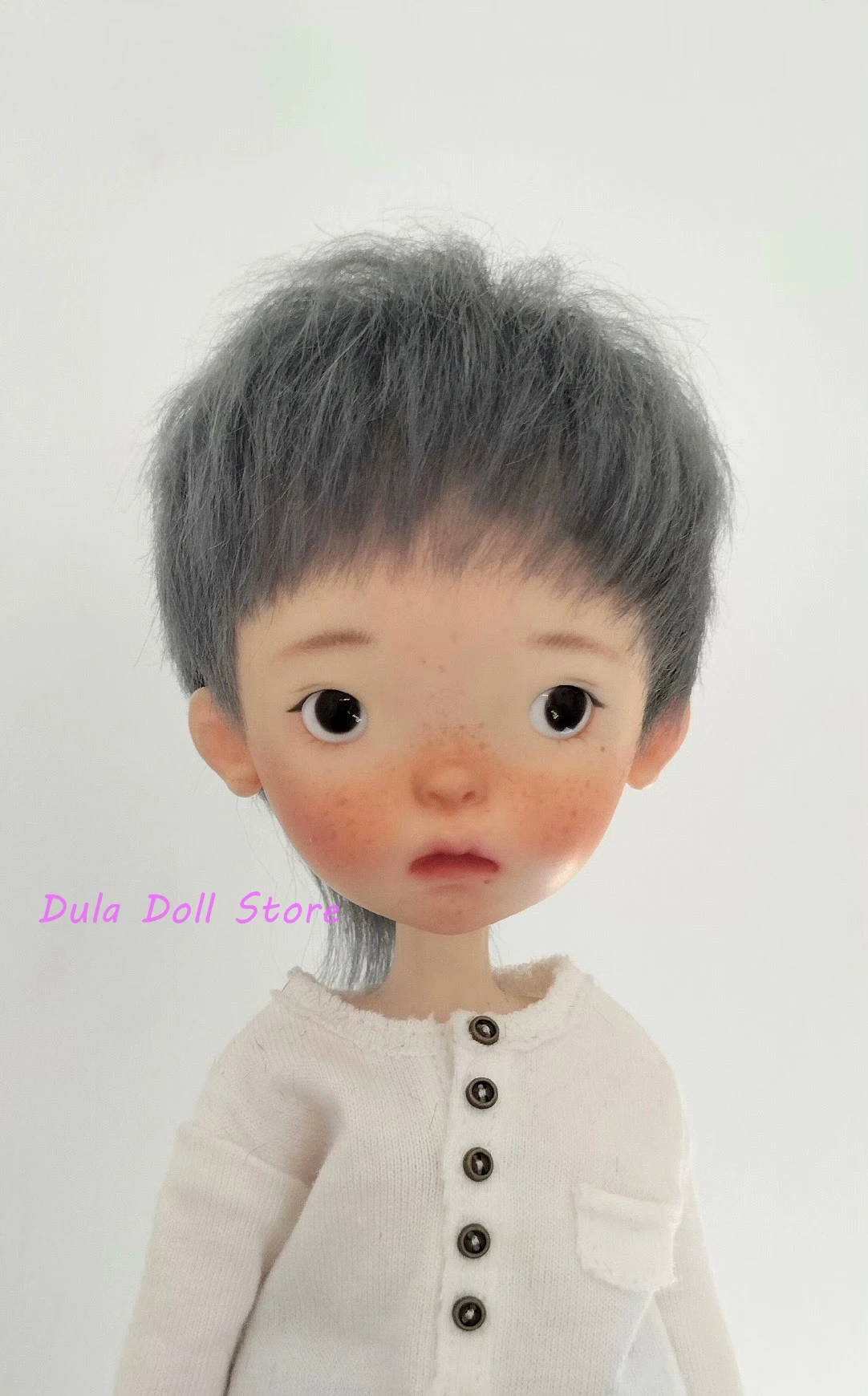 Dula Doll Wigs for Landoudou Landazz natural MohairShort and fragmented hair 16cm head circumstance