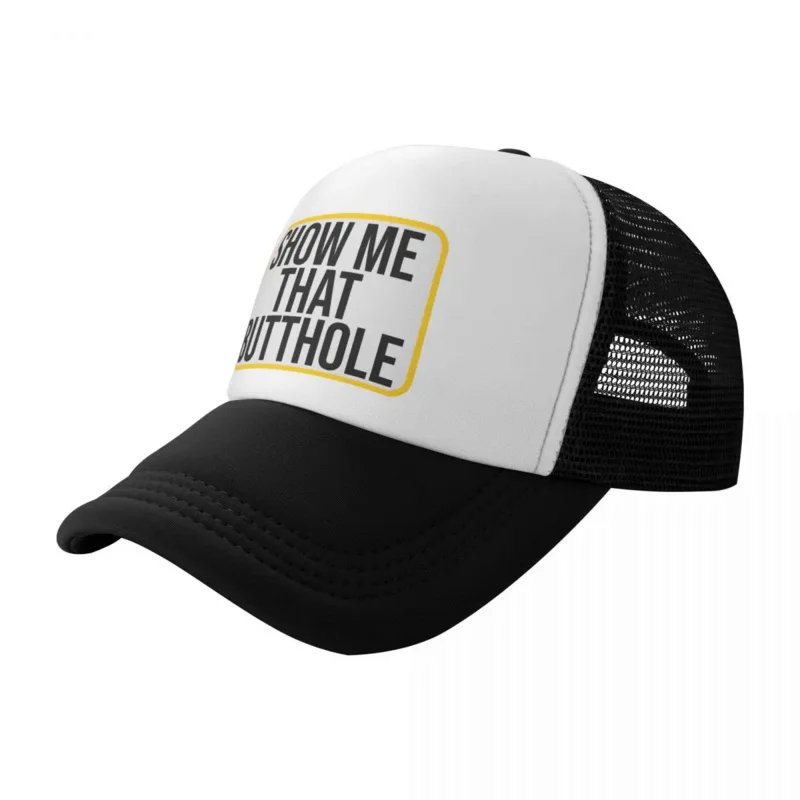 Y2K Punk Show Me That Butthole Baseball Cap Women Men Breathable Humor Sacratic Quote Trucker Hat Sports Snapback Hats Summer