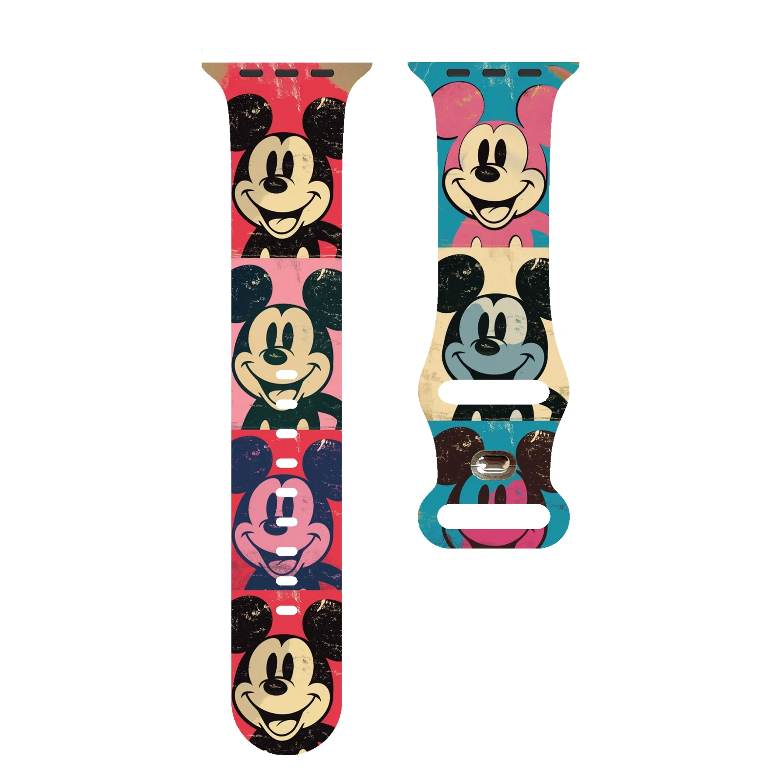 สายรัดลายพิมพ์มิกกี้ซีรีส์ดิสนีย์เหมาะสำหรับแอปเปิ้ลวอทช์ 11/10/9/8, ไอวอทช์แบบเปลี่ยนได้ 49 มม./46 มม./44 มม./42 มม./41 มม.