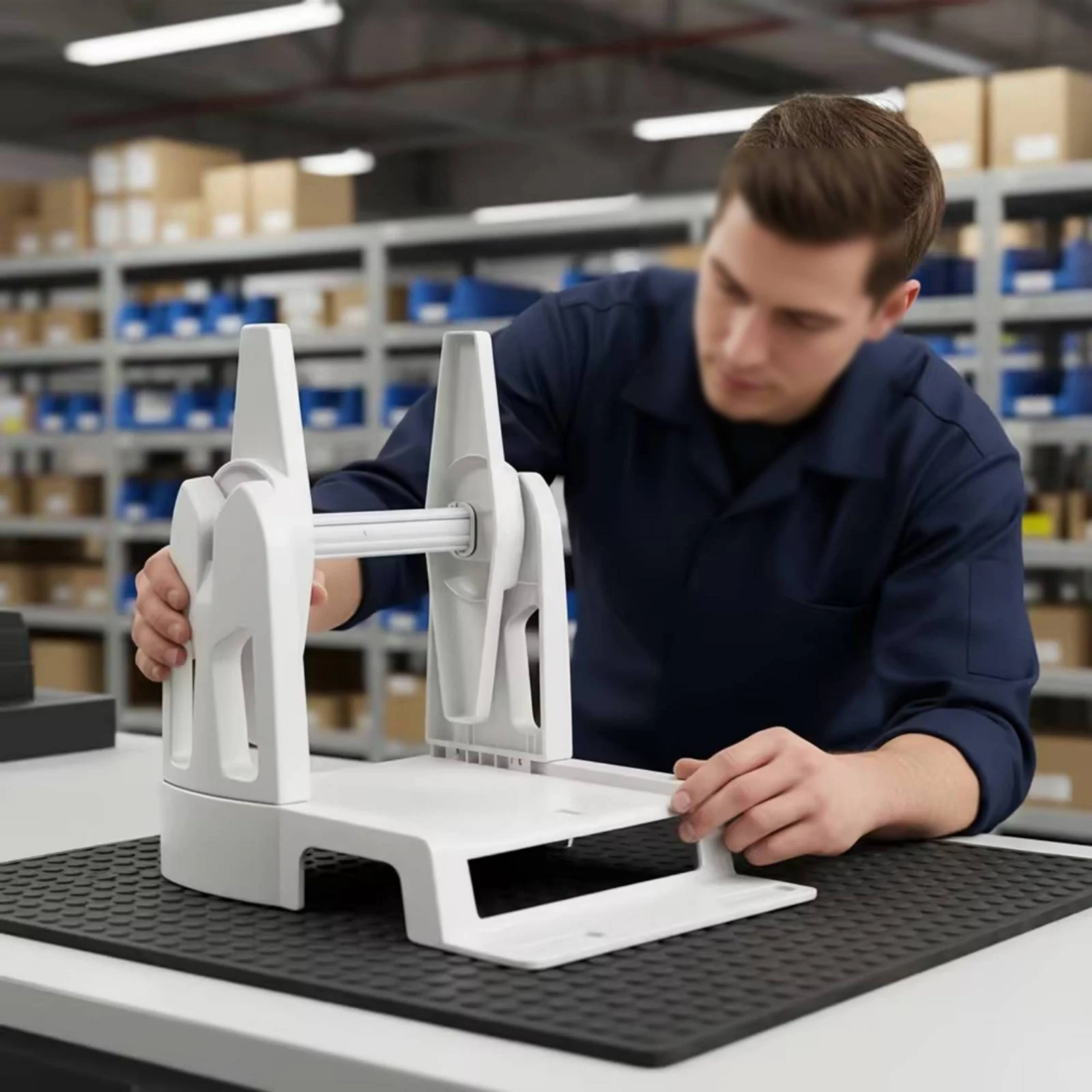 External Label Holder Sturdy Label Printer Stand Compact Tidy for Shippers, Shipping Stations, Small Workspaces