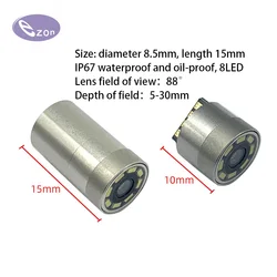 1MP USB endoscope module diameter 8.5mm FOV88゜ IP67 waterproof  industrial steering endoscope