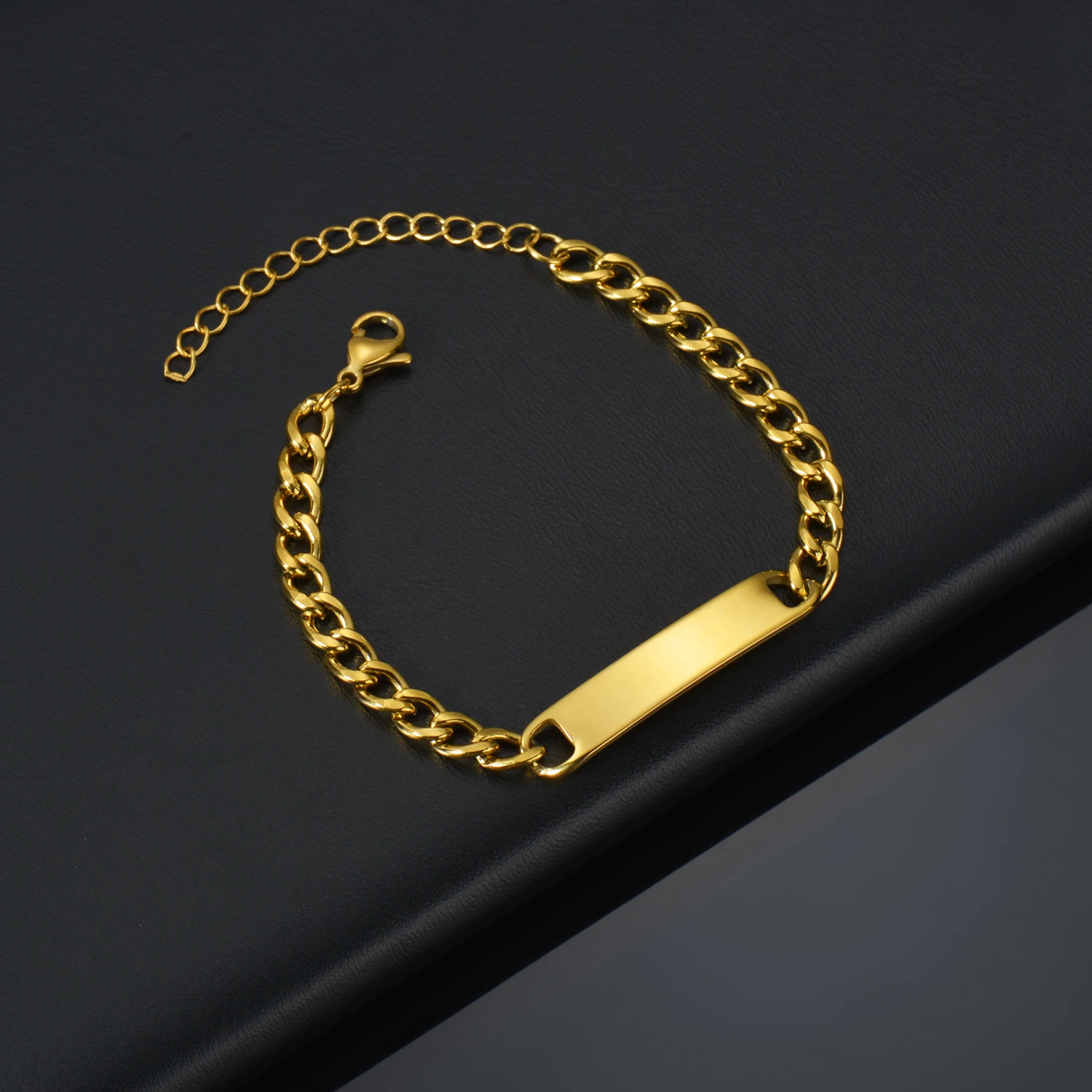 Punk Gold Stainless Steel Thick Hand Chain Bracelet