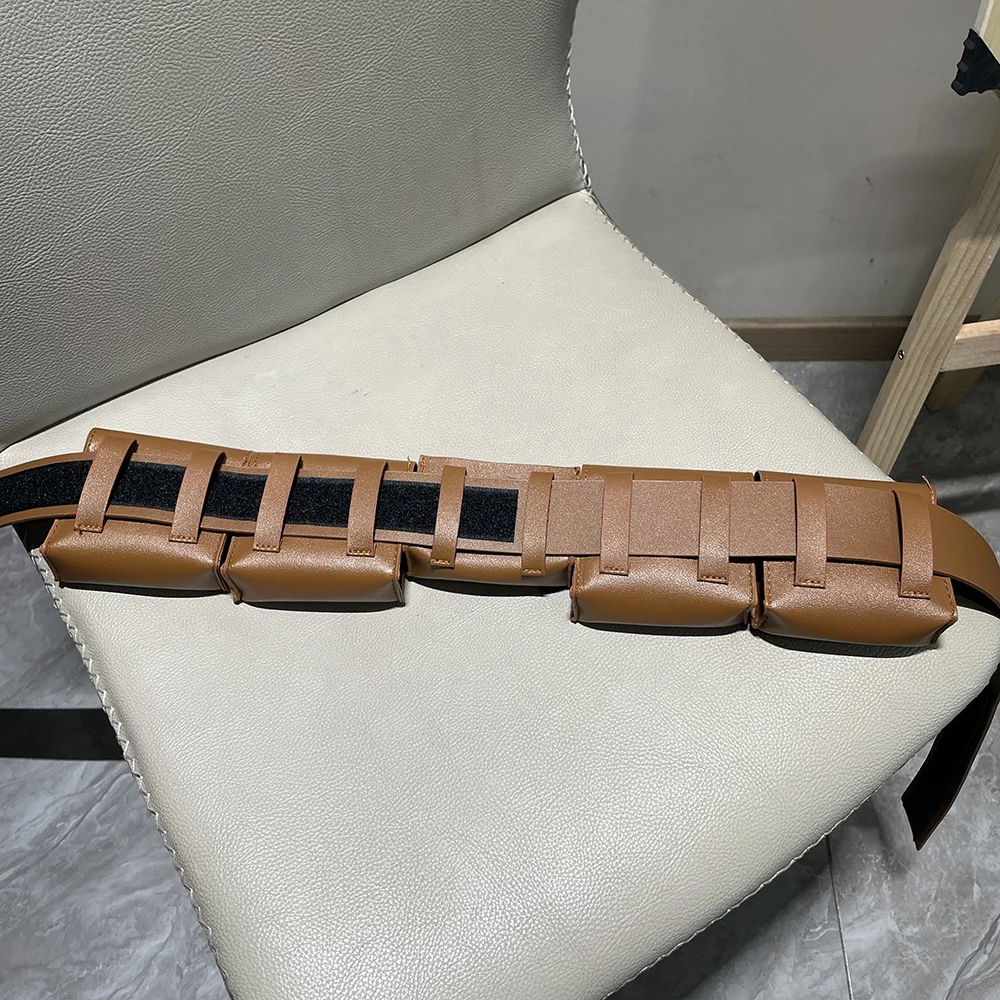 Mittelalterliche Steampunk-Bandolier-Tasche für Nerf-Kampfmunition, Brusttasche für Patronen, Ninja-Krieger-Kostüm, LARP-Zubehör, Dart-Tasche – Detail 9