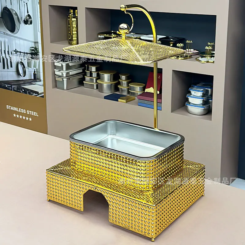 

Трансграничная внешняя торговля, квадратная спиртовая печь из нержавеющей стали, подвесная крышка, золотой горшок для алкоголя, шведская печь, натирающее блюдо