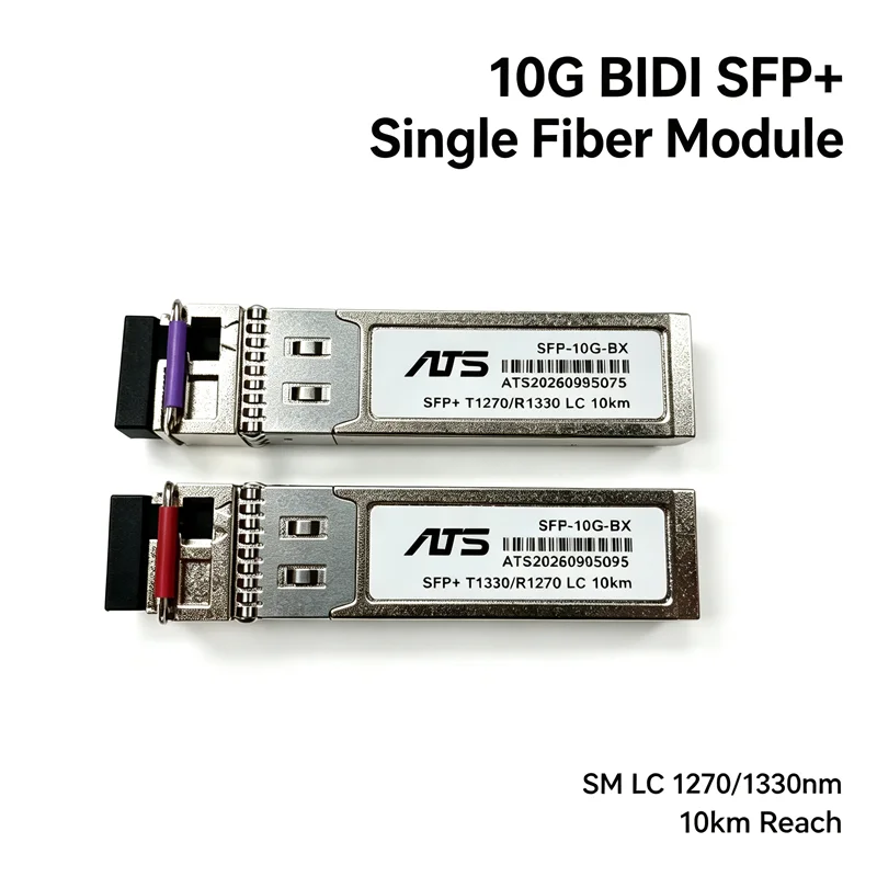 10G BIDI SM LC SFP+ 1270/1330nm Single Mode 10KM/20KM/40KM Fiber Optic Module Compatible for Cisco Mikrotik Switch