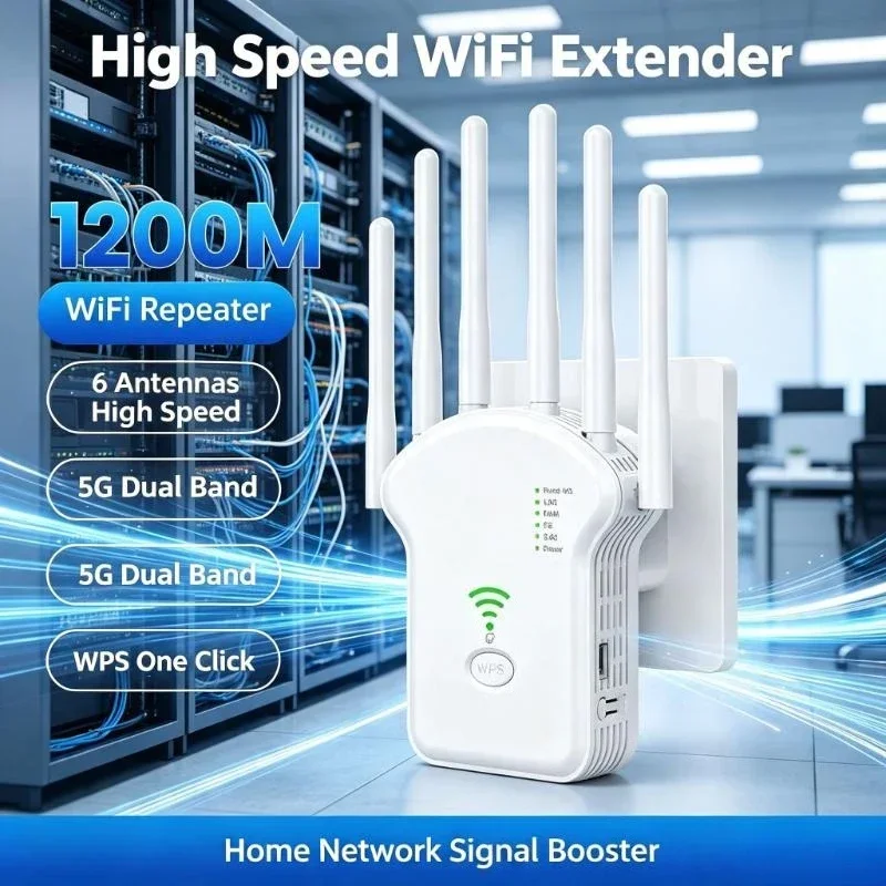 High Power Dual Band Signal Booster Expands Home Wifi Coverage For Bedroom Dead Zone Network Connection Stabilization