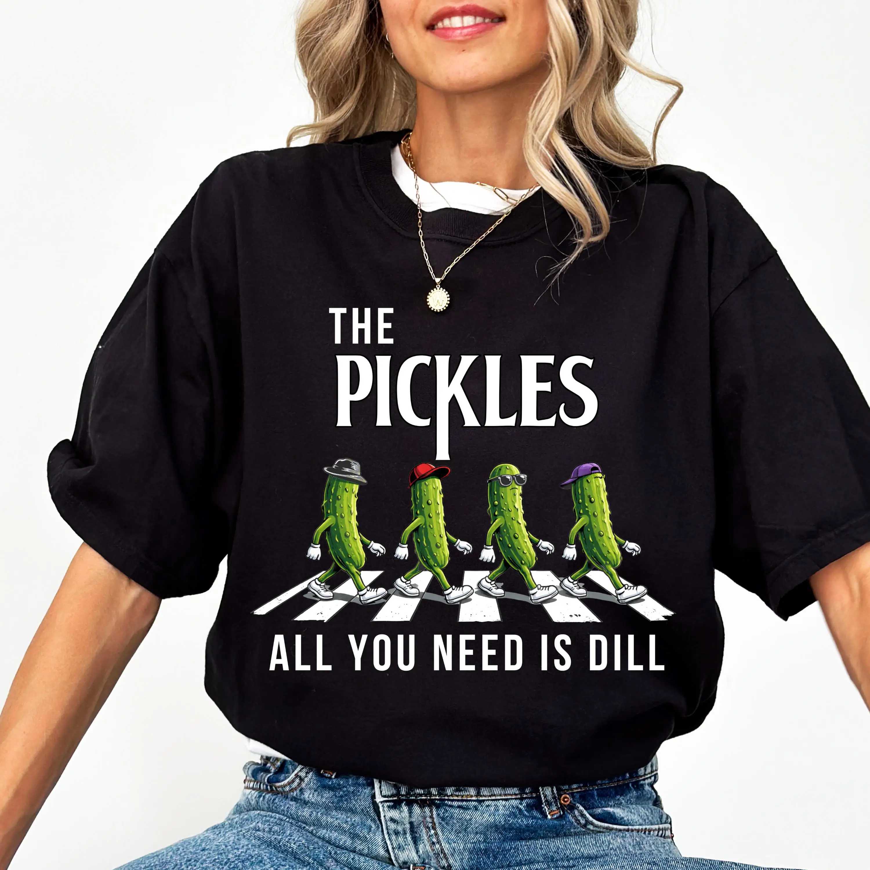 

Pickle Enthusiast Shirt Adults Pickle Lover T-Shirt Weird Tee Funny Summer Men's and Women's Loose and Breathable T-shirt Top