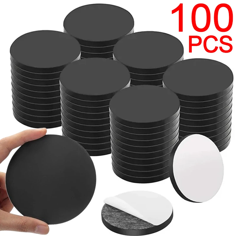 50/100PCS Self Adhesive Magnetic 20x2mm Round Rubber Flexible Small Sticky Magnets Patch Ultra Thin Phone Holder Plates