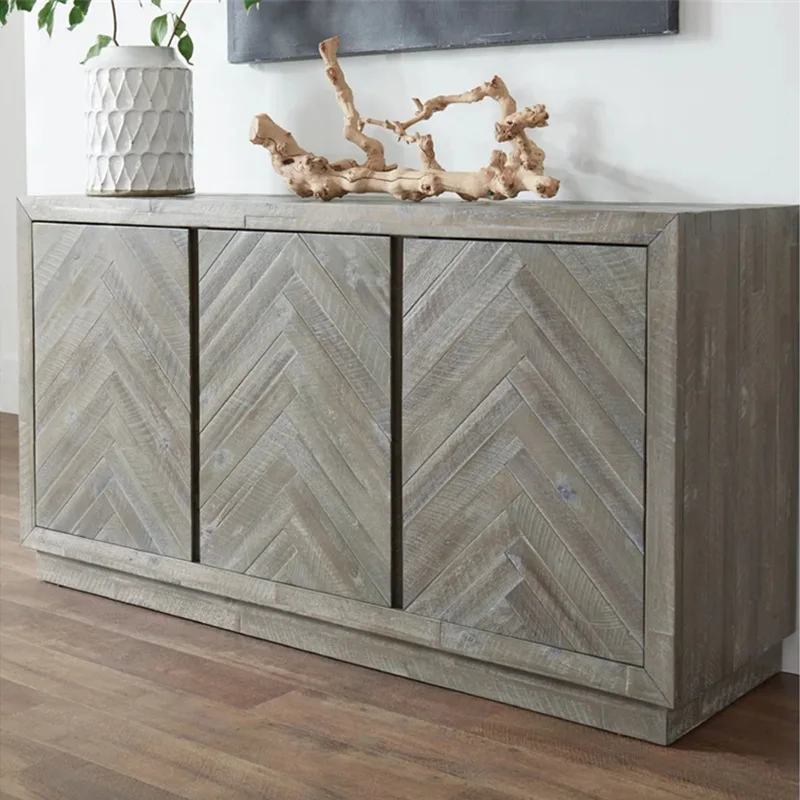 

American solid wood retro dining side cabinet light luxury living room entrance cabinet TV cabinet locker