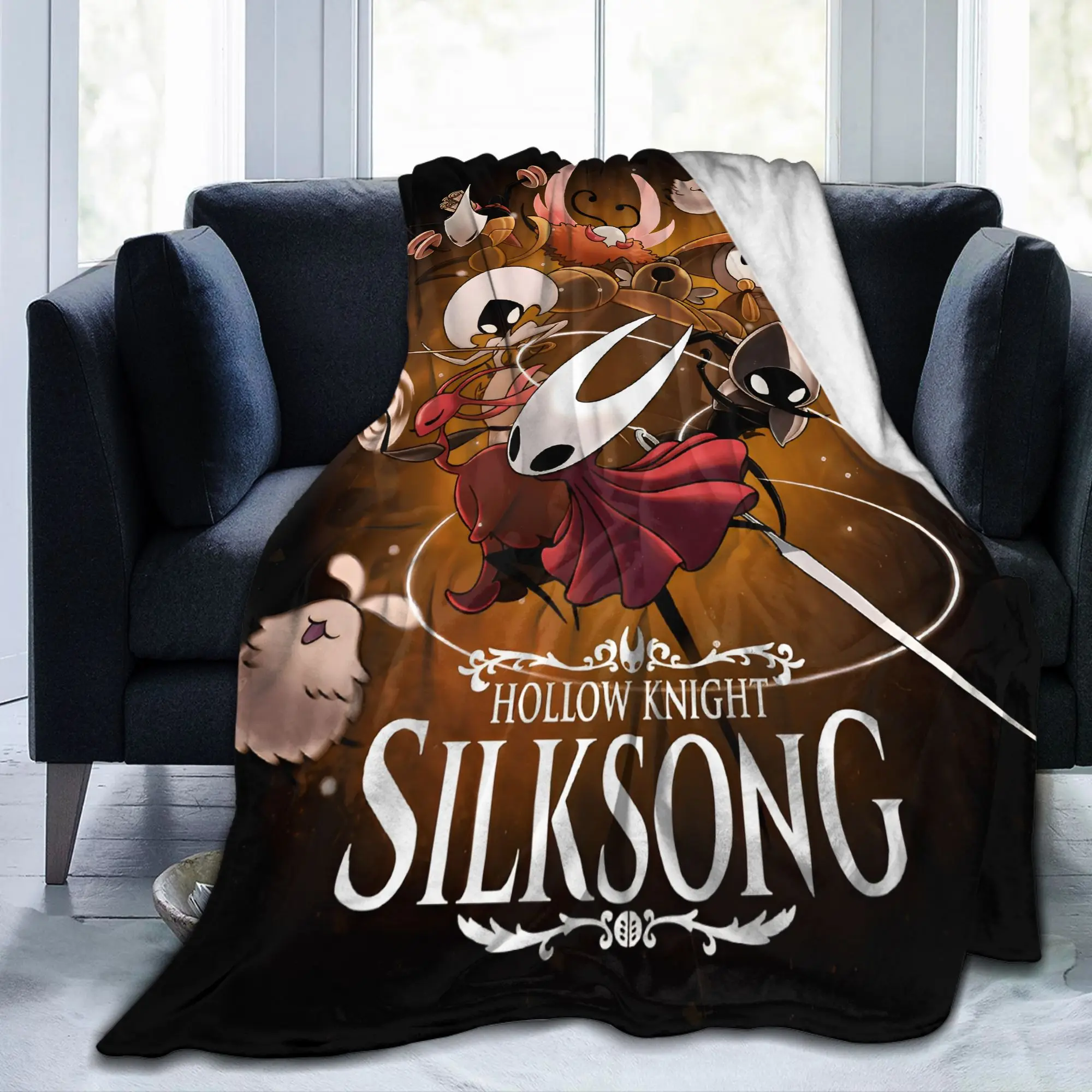 Hollow Knight Silksong Blanket Flannel Autumn/Winter  Multi-function Super Warm Throw Blanket for Sofa Couch Plush Thin Quilt