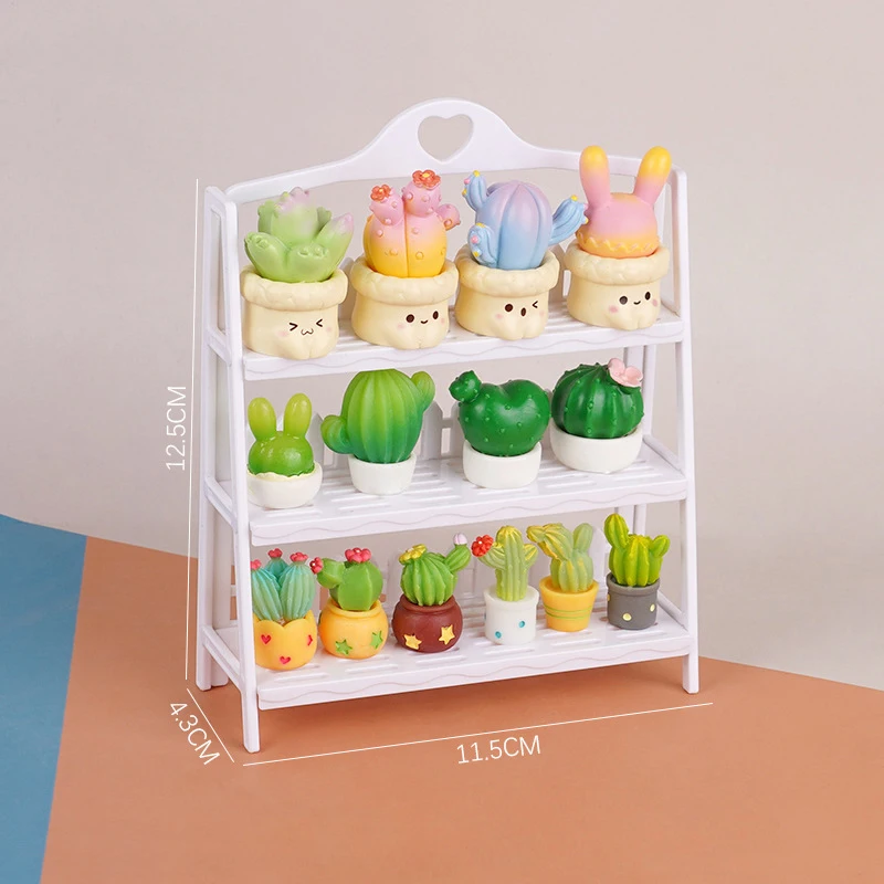 1/12 Dollhouse Display Shelf Bread Rack Flower Stand Model Mini Furniture Decoration Dolls House Accessories