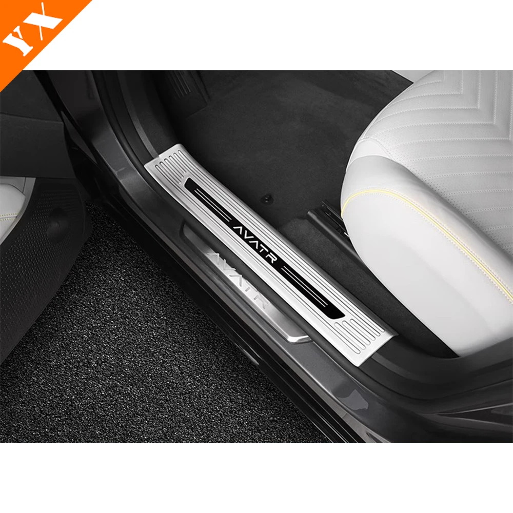 For Changan AVATAR 11 2022-2024 Exterior Accessories Auto Stainless Interior Door Sill Scuff Plate Welcome Pedal Cover Sticker