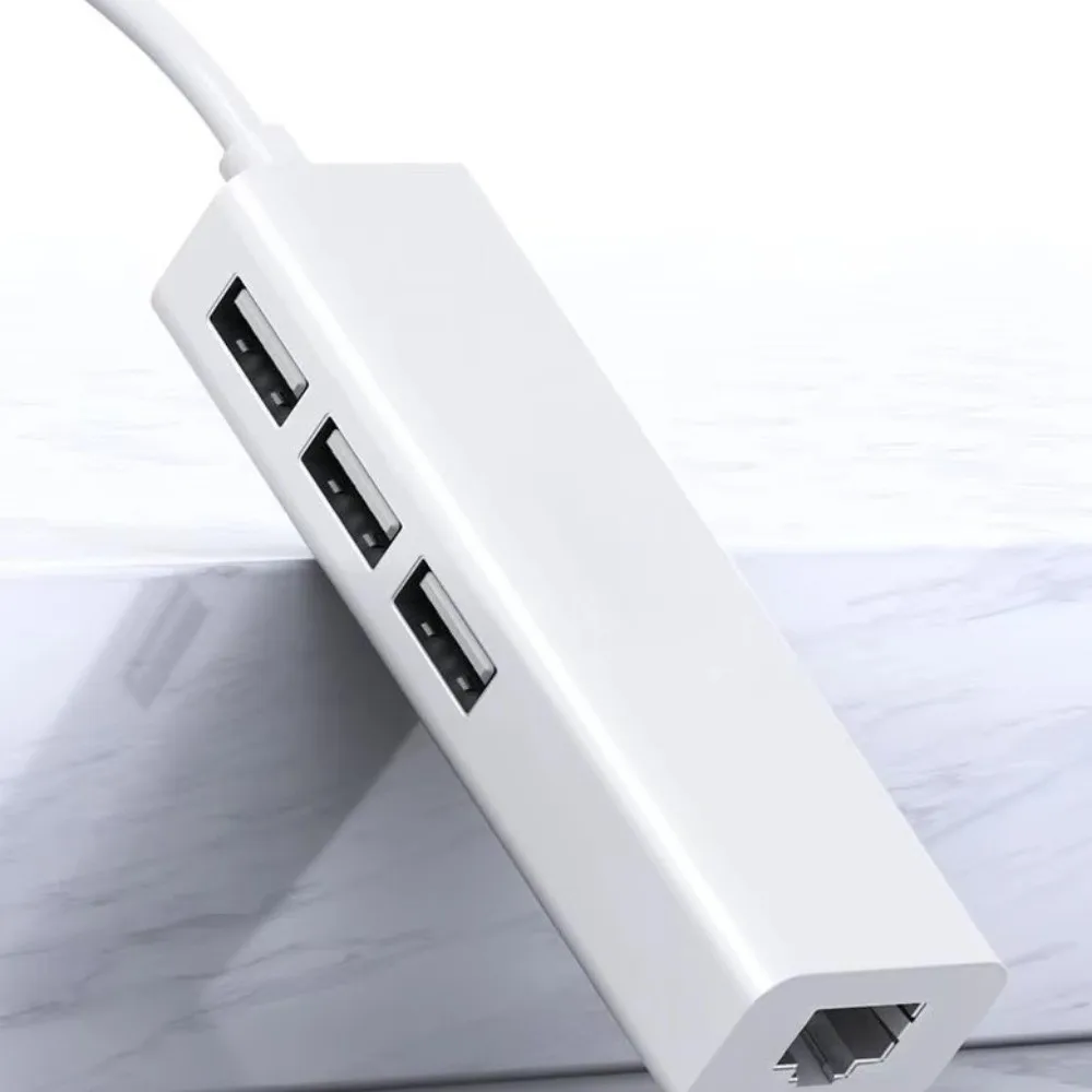 High-Speed USB Ethernet Adapter Type C USB 2.0 USB Hub 3 Ports 10/100 Ethernet Ethernet Adapter Network Card