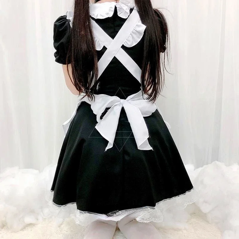 Fantasia de Cosplay Gato Preto Sexy para Homens e Mulheres, Fantasia Roupa de Empregada Francesa, Gótico, Doce Vestido Lolita, Anime, Plus Size, XXXL, XXXXL