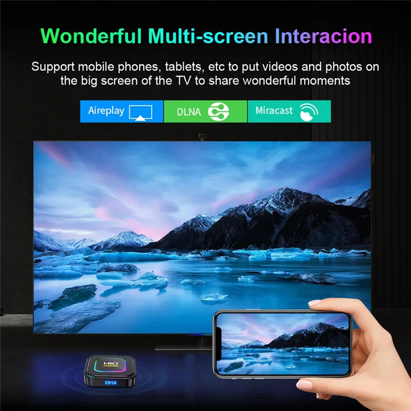 

ABDE-4+32G Smart TV Box Android 13 RK3528 HDR10 8K RGB Light BT 5.0 Wifi6 Voice Media Player TV Box