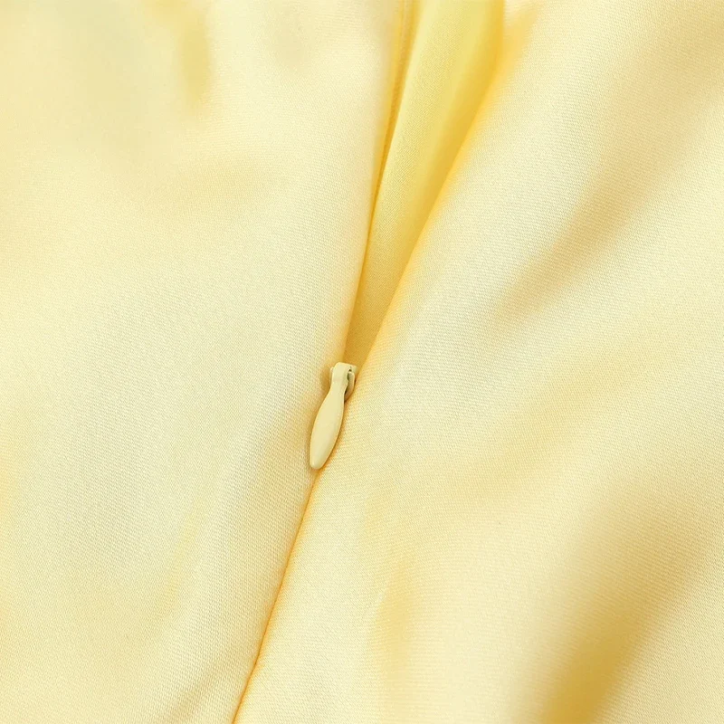 Women Solid Satin Sling Long Dress Casual Backless Sleeveless V-neck Pleated Gowns 2026 Summer Vacation Evening Party Robes