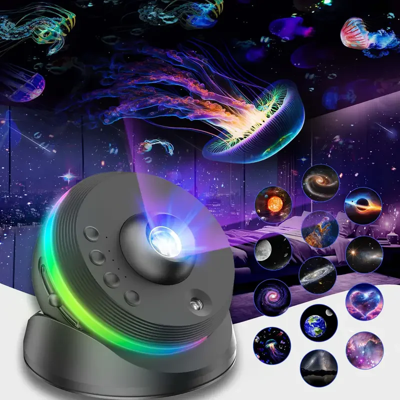 13 in 1 4K Ultra Clear Jellyfish Projektorlampe Galaxy Starry Rotary Nachtlicht Projektion
