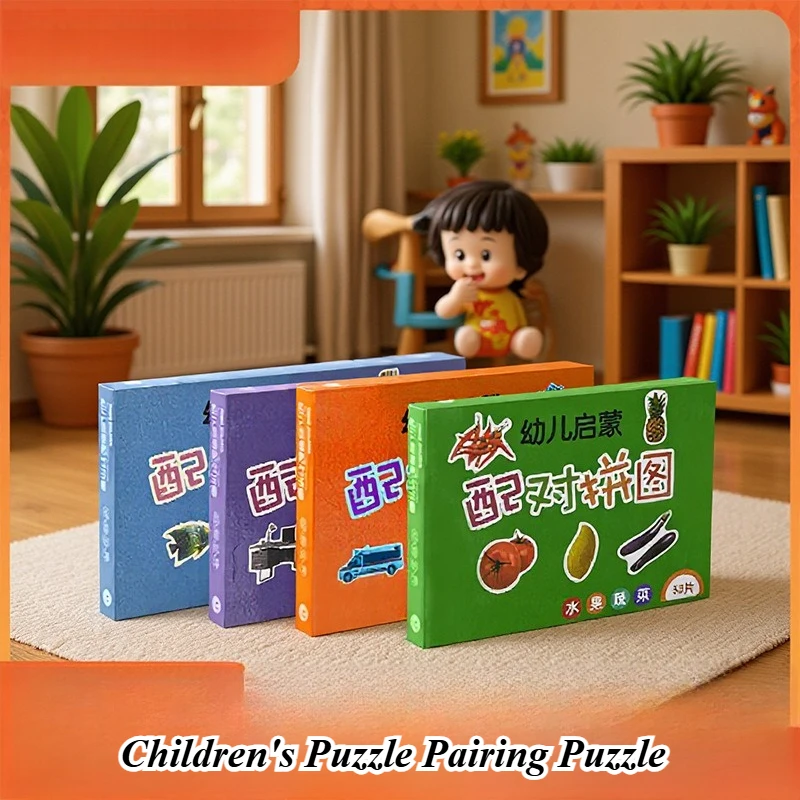 Montessori-Spielzeug, Kinder-Puzzle-Spielzeug für Kinder, Tiere, Obst-LKW, Grafikkarte, passende Spiele für Mädchen ab 3–5 Jahren