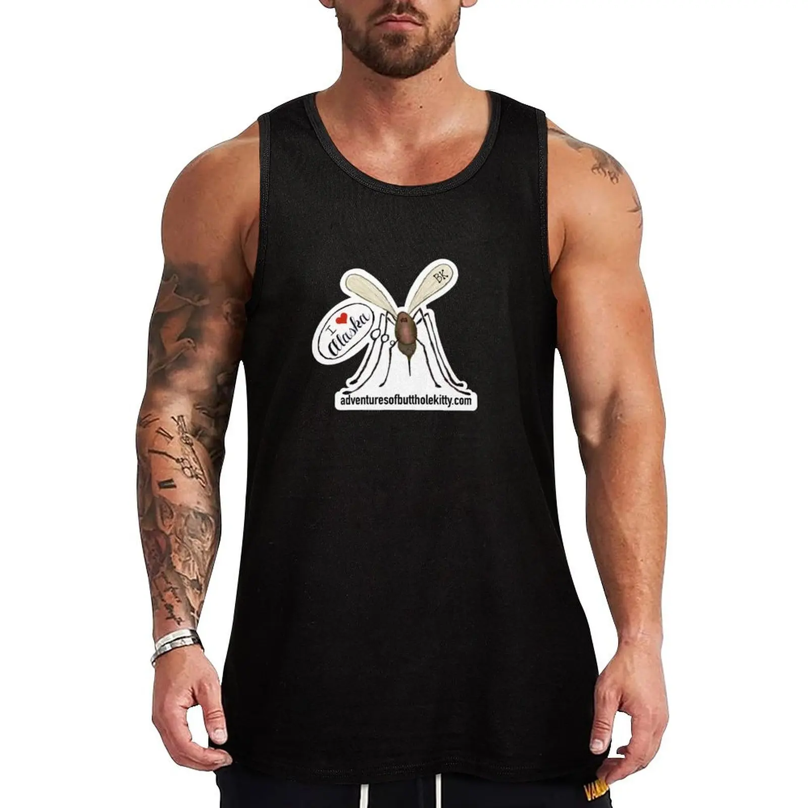 

Butthole Mosquito Tank Top Man sleeveless shirt gym shirts Body man anime gym