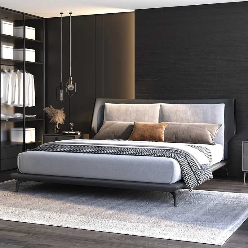 

Wooden Floating Bed Design Soft Girls Full Castle Floor Modern Double Headboards Bed Luxury Letto Matrimoniale Salon Furniture