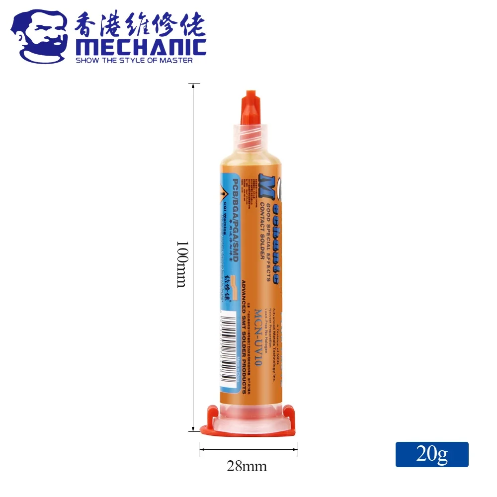 MECHANIC UV Series Solder Flux Mild Rosin Halogen-Free Lead-Free No-Clean Soldering Paste for PCB Board BGA SMD SMT Chip Repair
