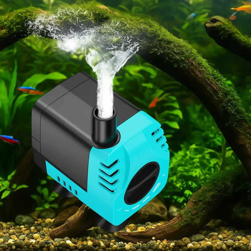 

8W Aquarium Submersible Pump Silent Adjustable Flow Water Circulation Pump with Suction Cup Off Water Power Outage