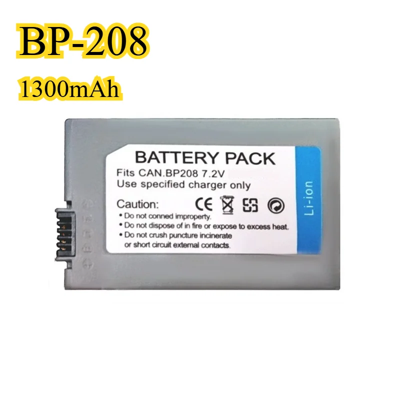 

Аккумулятор для камеры BP-208, 1300 мАч, подходит для аккумулятора Canon HFR208 HR10 DC230 DC20 DC50