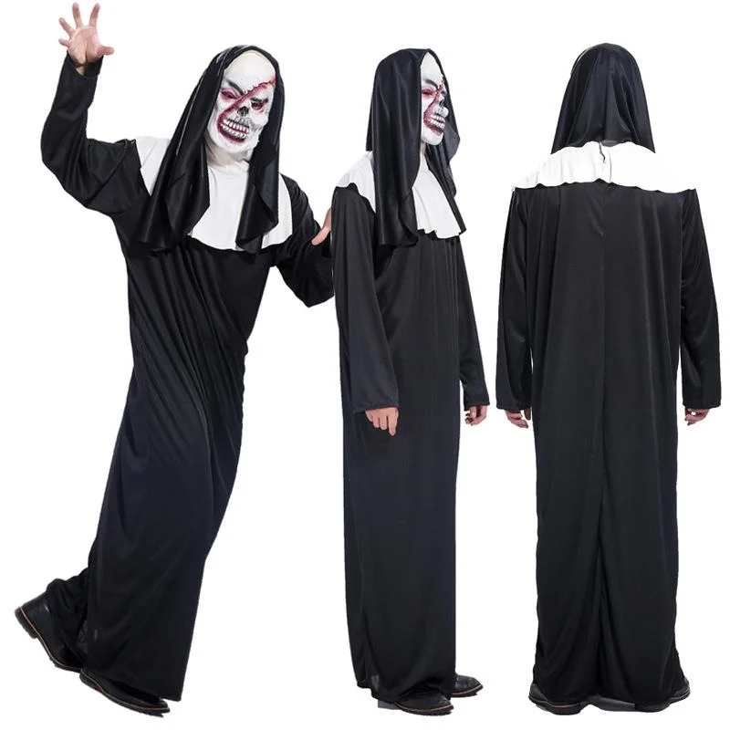 

Adult Halloween Costume Terroristic Silicone Mask Ghost Festival Apparel Scary Ghost Clothes Gift for Women Winter Season
