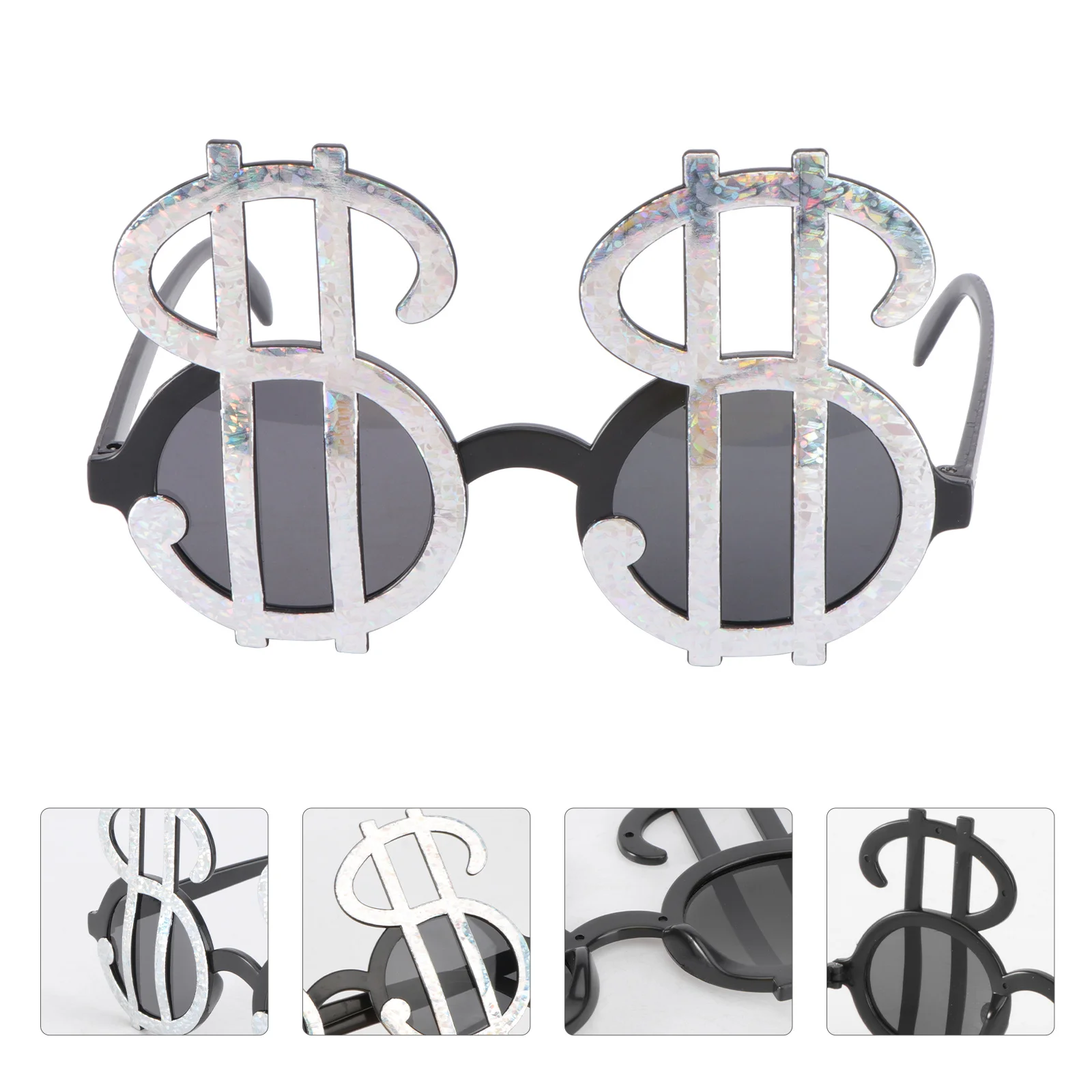 Lunettes de soleil en plastique avec symbole de Dollar, Design de dessin animé drôle, couleur aléatoire, lunettes de fête parfaites pour Halloween, mascarade, anniversaire, nouveau