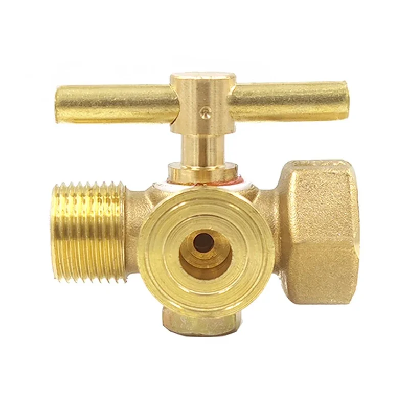 M20x1.5 1/2" BSP Male Female Thread Brass Three Way Plug Valve