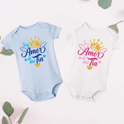 I Am The Love of My Aunt Newborn Baby Summer Bodysuits Infant Body Short Sleeve Baby Jumpsuit Ropa Bebe Baby Boy Girl Clothes