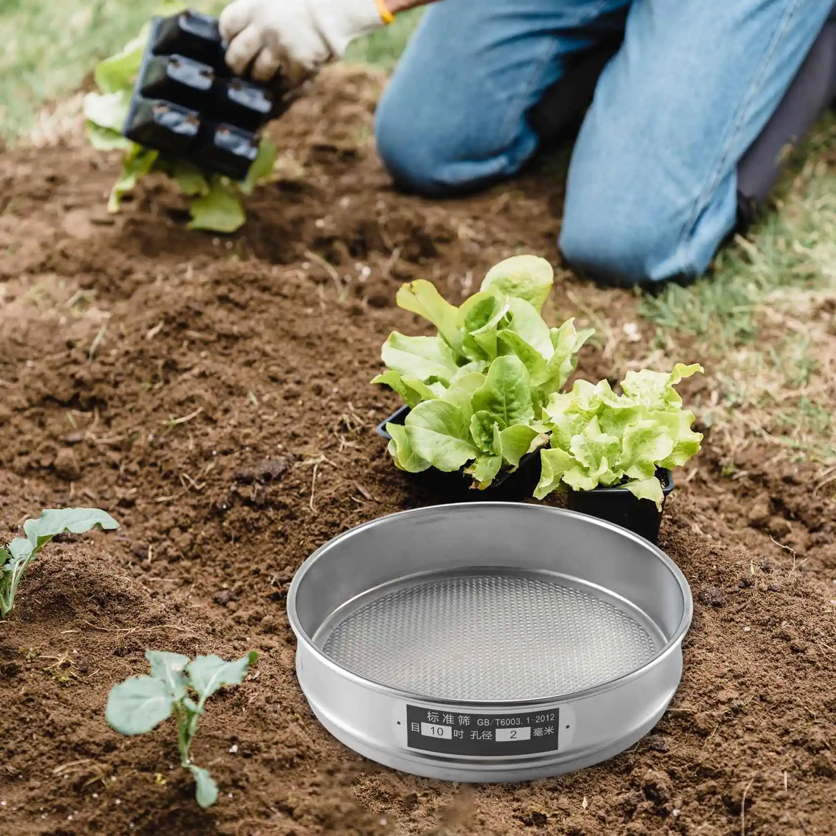 SOFT-Heavy Duty Garden Riddle Sieve Mesh Soil Sift Compost Seed Tray Gardening Tool