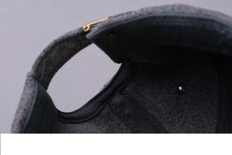 Big Head Men Women Woolen Baseball Cap Winter Wide Brim Warm Snapback Hat Plus Size 58-60cm 61-65cm
