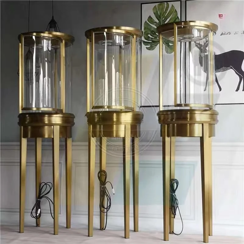 Popular Modern Designed Jewelry Shop Customized Fashion Wooden Display Cabinet With Glass Top Cover Showcase