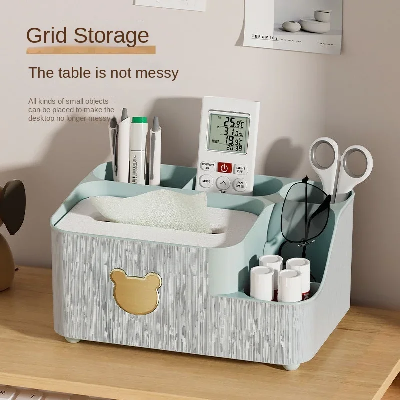 

1Pcs Storage Make Up Organizer Luxury Teddy Bear Desktop Tissue Hotel LivingRoom Coffee Paper Drawer RemoteControl Storage Items