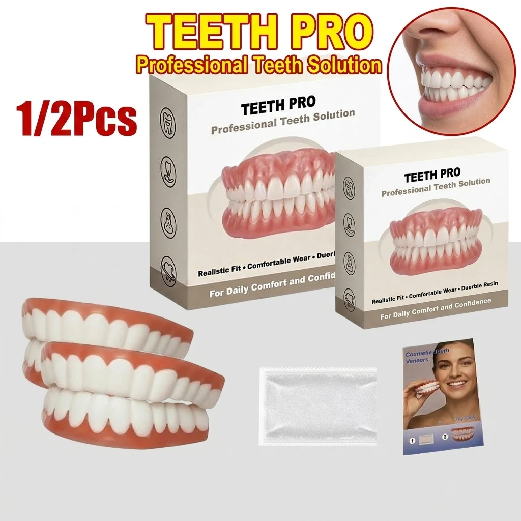 Soft Silicone Upper&Lower Dentures Comfort Realistic False Teeth Bright Smile Teeth Appliance for Adults 2026 New Hot Selling ﻿