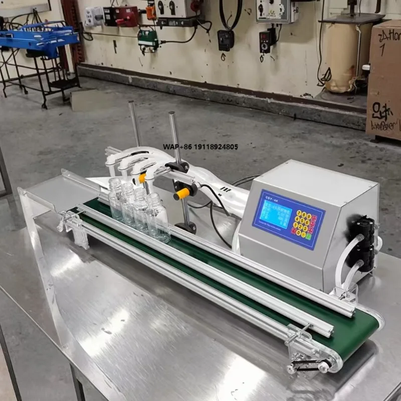 

Multi-head Peristaltic Diaphragm Pump with Conveyor Water Beverage Wine Liquid Essential Oil Juice Bottle Filling Machine