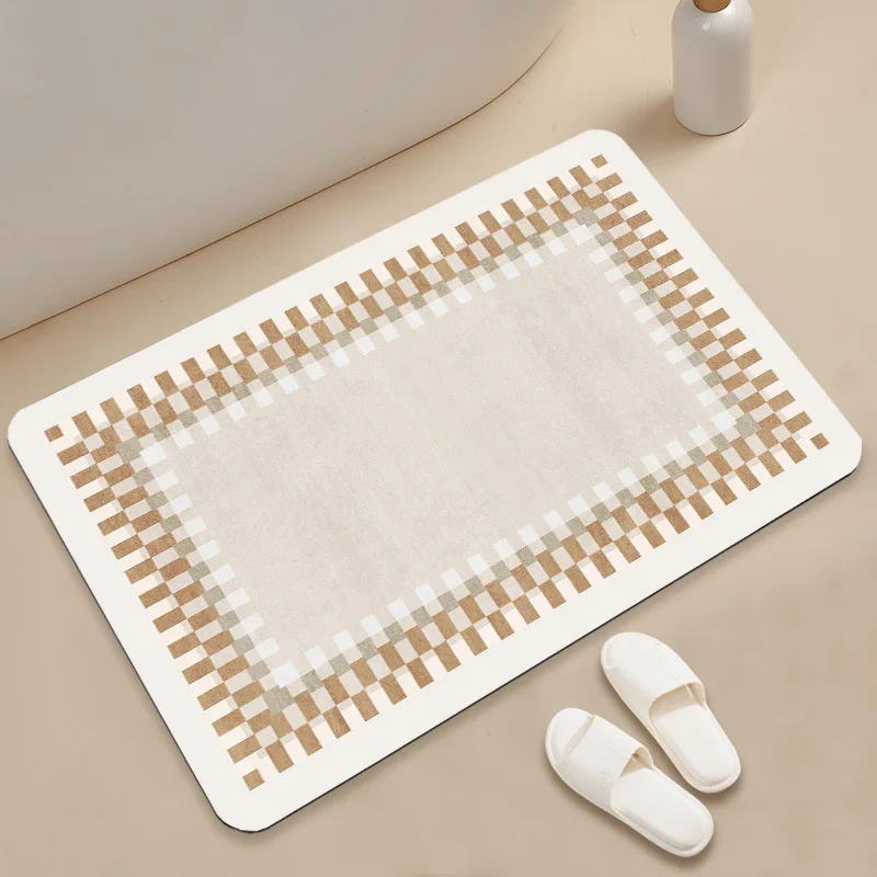 New Super Absorbent Bathroom Mat Non-slip Toilet Non-slip Bathtub Mat Bathroom Entry Door Mat Diatomite Protective Foot Mat